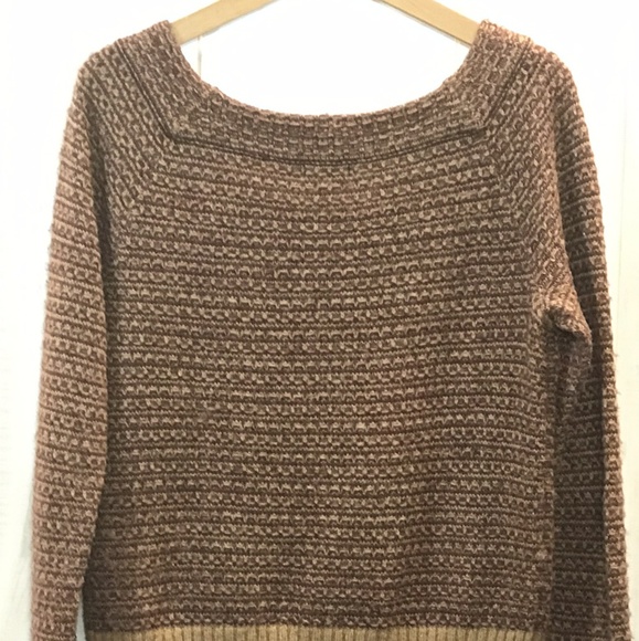 Nordstrom Hinge Maroon Tan Sweater Size M - Picture 5 of 7
